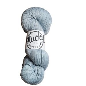 Plucky Knitter Lodge Fingering Yarn Merino Cotton Silk Flax Cold As Ice 410yds